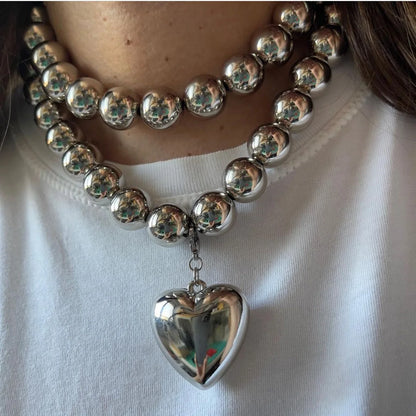 Beaded Heart Choker