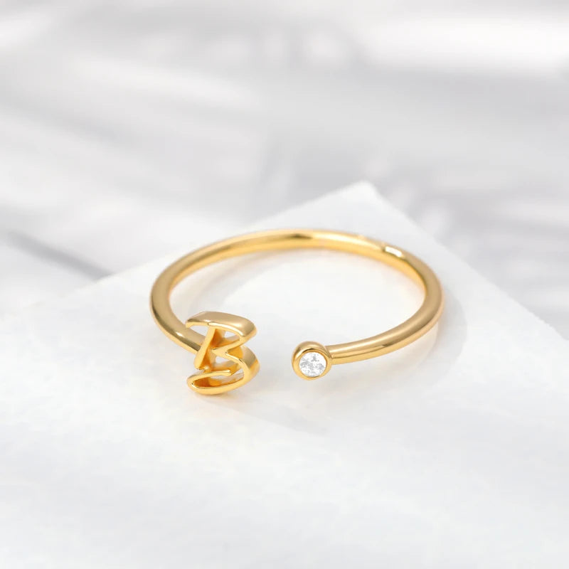 Dainty Initial Ring