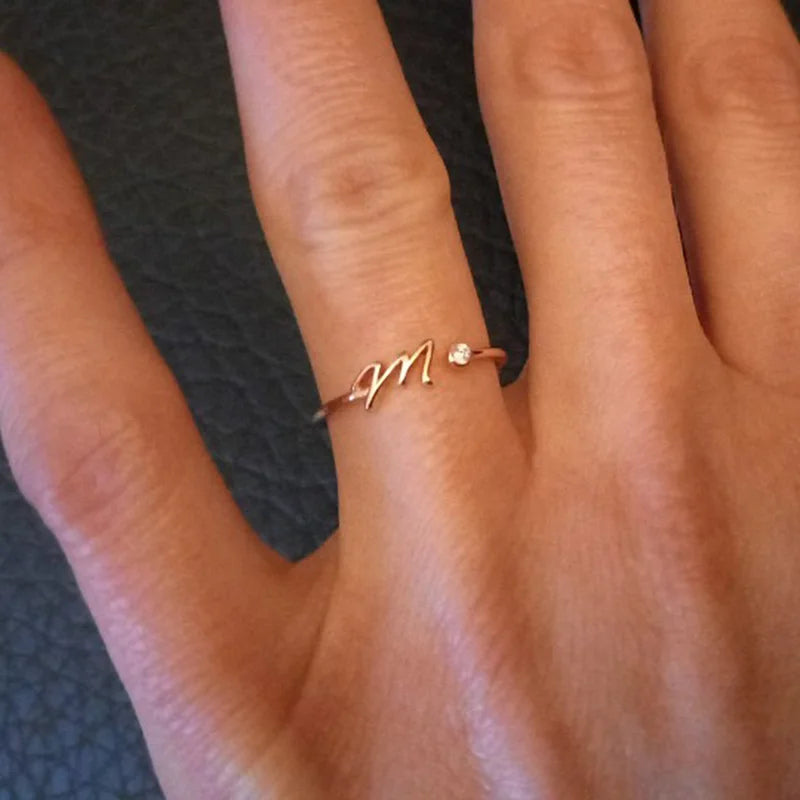 Dainty Initial Ring