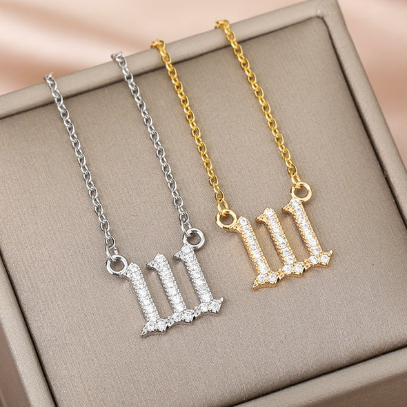 Crystal Angel Numbers Necklace